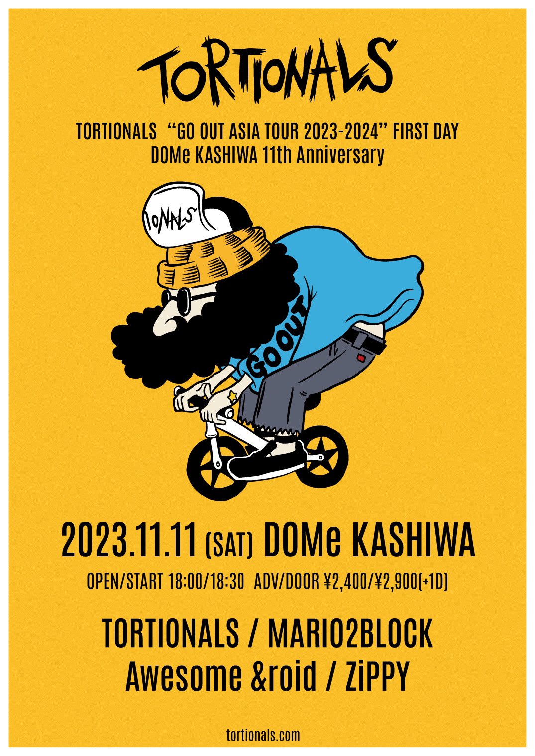 TORTIONALS “GO OUT ASIA TOUR 2023-2024” FIRST DAY DOMe Kashiwa 11th Anniversary